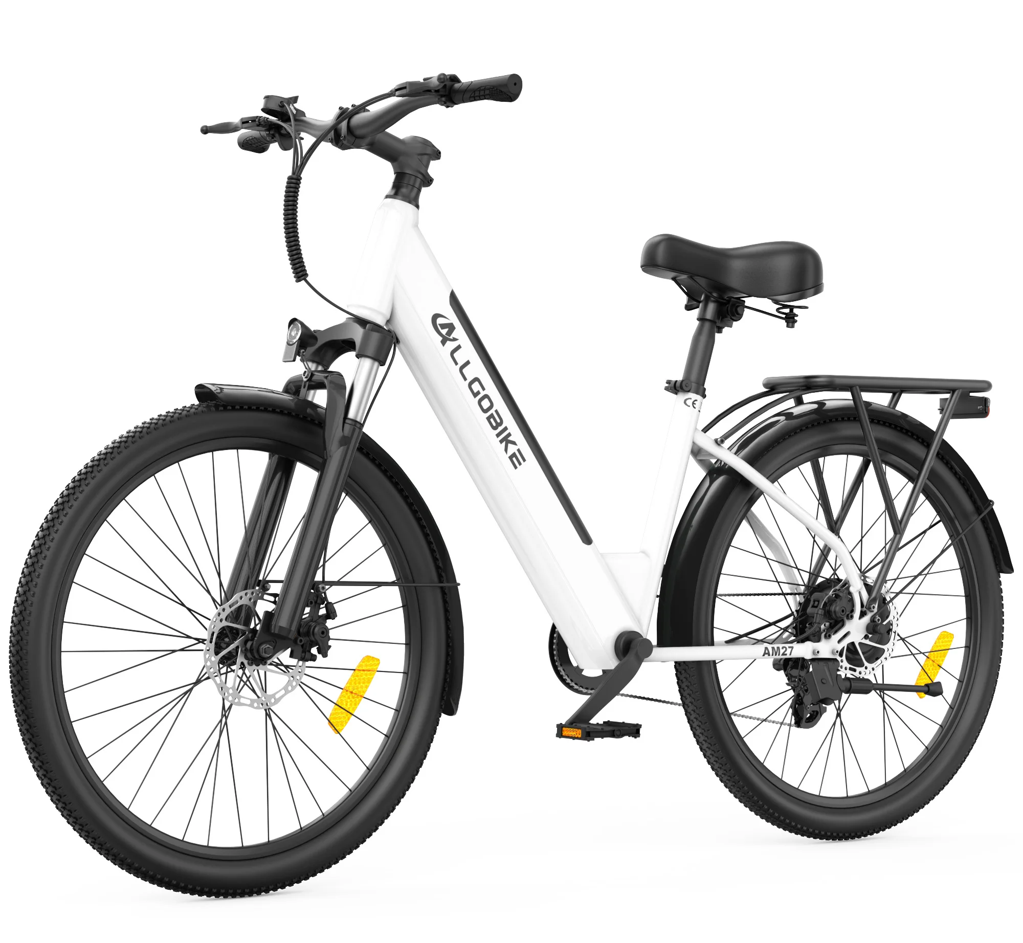 ALLGOBIKE AM27 E-bike 250W motor 36V15AH accu Mechanische schijfrem 7-versnellingen Elektrische fiets 27,5-inch band Stad ​ ​ Elektrische fiets voor woon-werkverkeer
