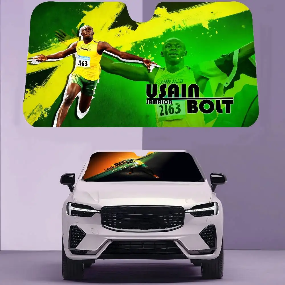 

Usain Bolt Car SunShade Car Sunshade Window Sunshade Sunblock Front Windshield Baffle Double Ring Sunshade
