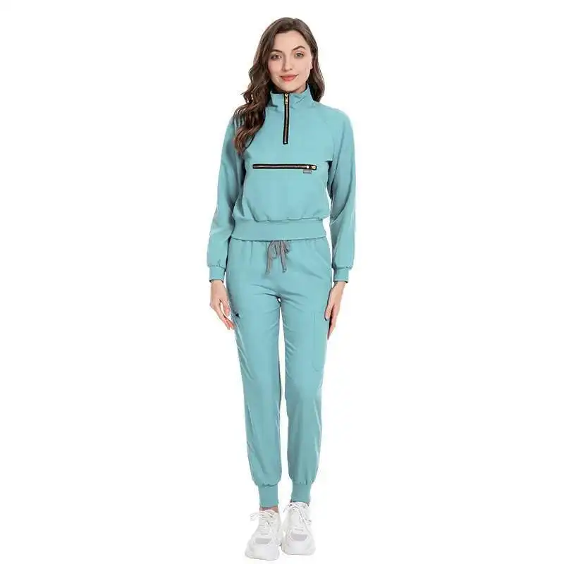 

Long Sleeved Casual Jogging Surgical Male And Female Split Hospital Brush Suit, Elastic Nurse Hand Wash Suit