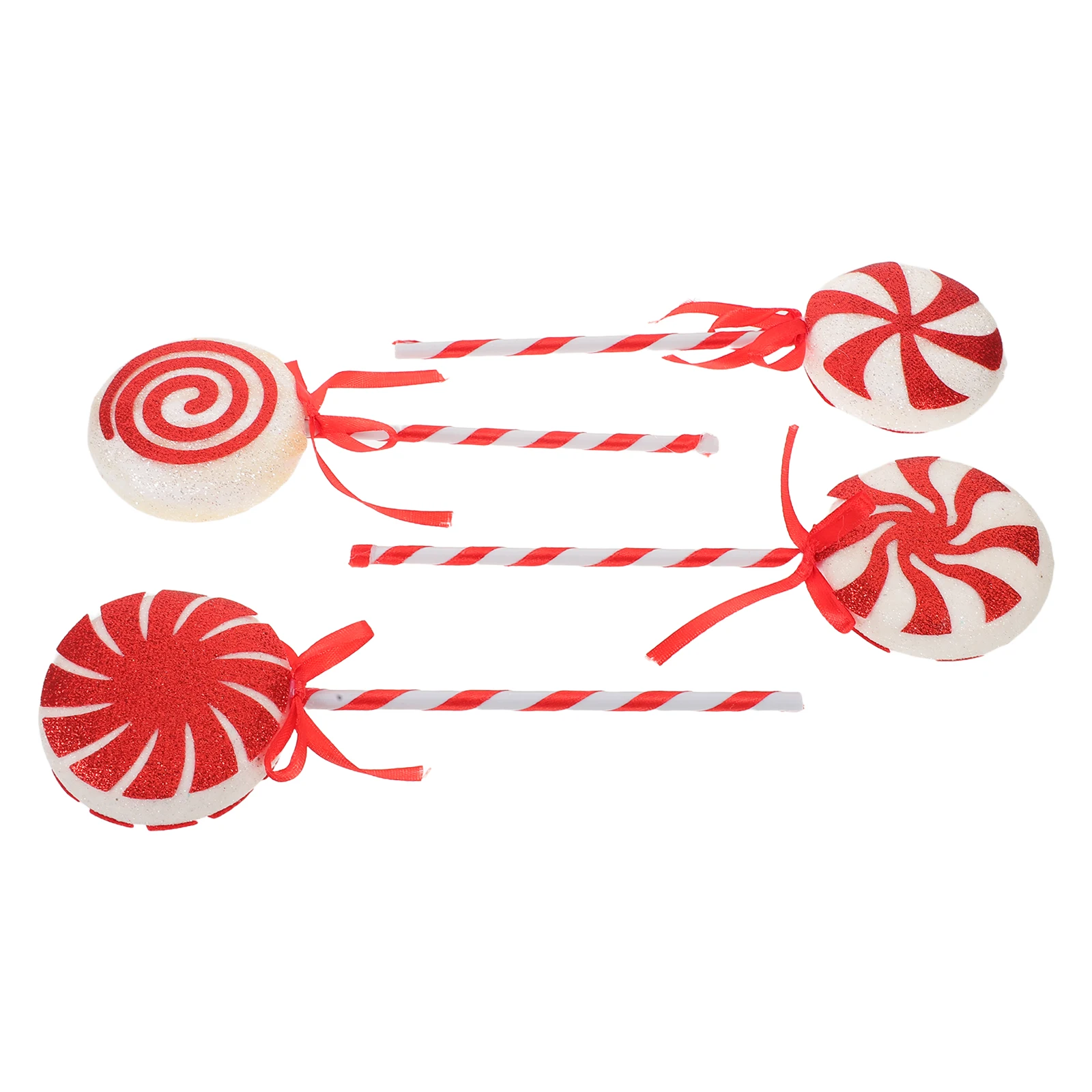 

4 Pcs Christmas Lollipop Decoration Candy-themed Tree Topper Holiday Hanging Decorations Plastic Giant Ornaments Craft