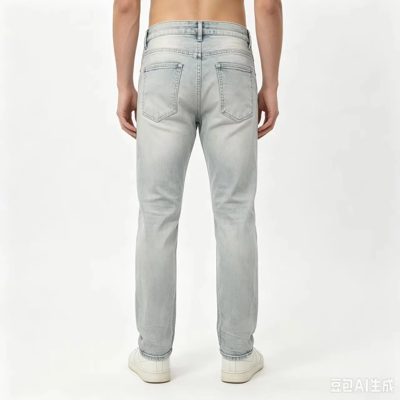 Fashionable new men's washed denim jeans retro distressed patch light blue jeans hip-hop brand elastic slim fit pants hombre