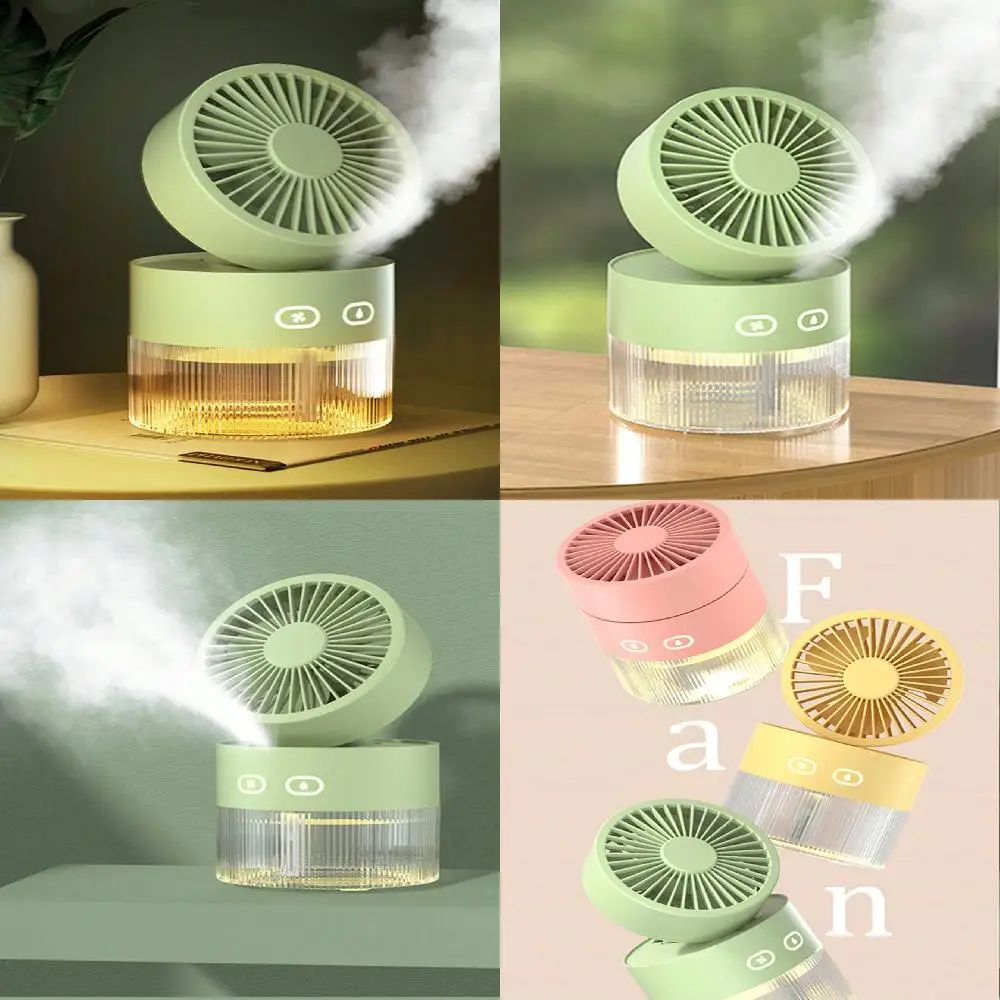 مروحة تبريد صغيرة مع رذاذ وتكييف وترطيب لسطح المكتب والمكتب وهادئة ومحمولة