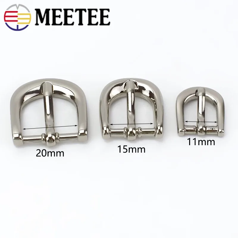 4/10pc Meetee Handbag Shoes Strap Belt Metal Pin Buckles 11/15/20mm Slider Web Adjuster DIY Leather Craft Repair Accessory F3-25