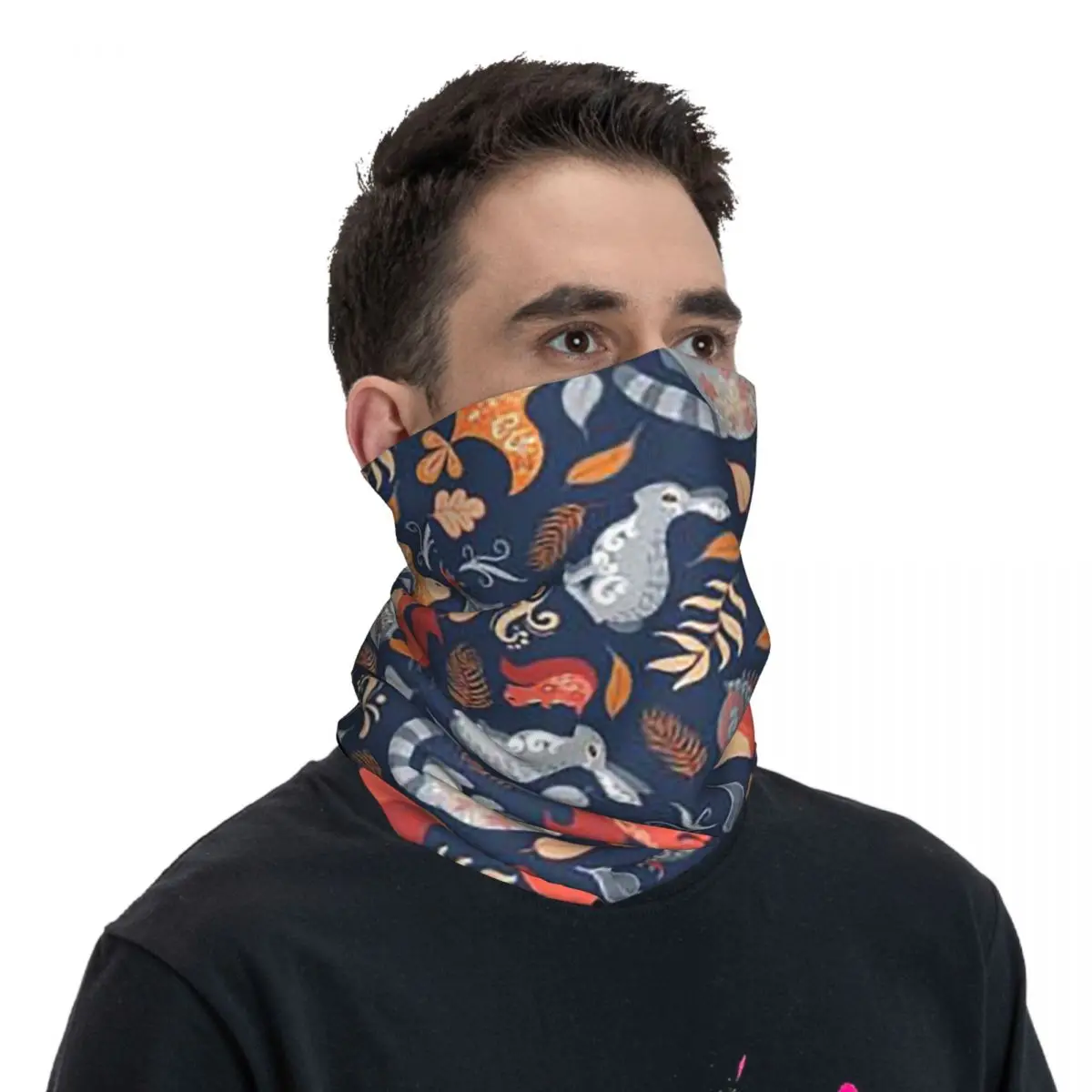 Fairy-tale Forest. Scandinavian design Bandana Neck Gaiter Printed Face Scarf Multifunction Balaclava Running Adult Winter