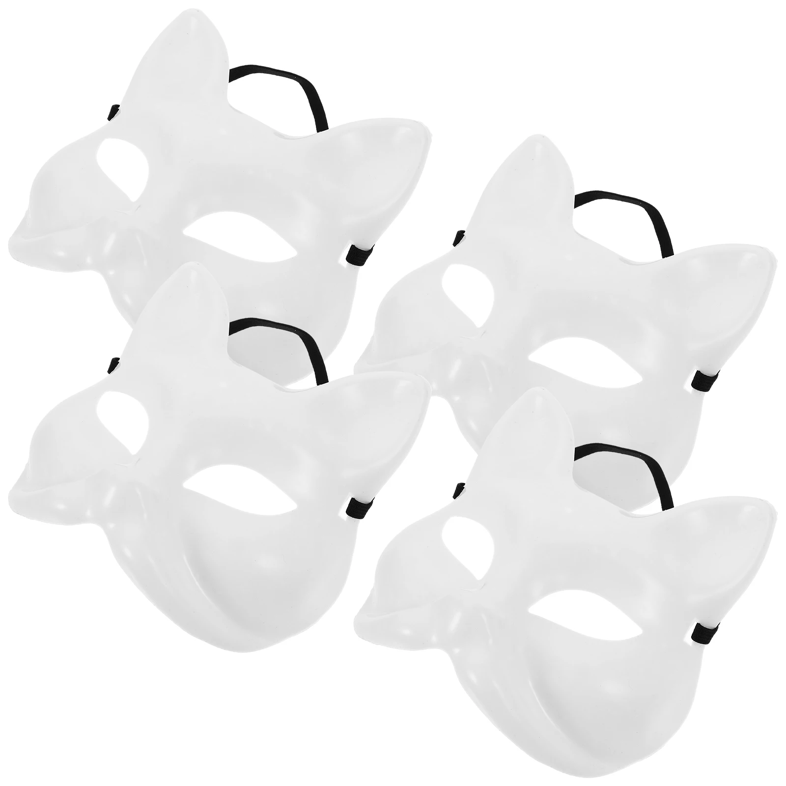 

4 Pcs Fox Mask Face Masquerade Masks Plain White Animal Party Favor Miss