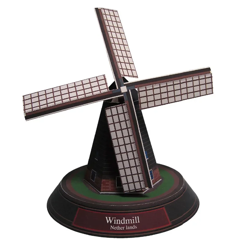 World Famous Buildings Architecture Series Windmill Temple Hotel Fountain Building 3D Paper Model DIY Handmade Toy
