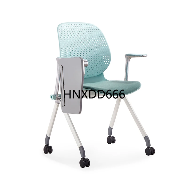 

Easy Moving Wheels High School College Student Plastic Foldable Training Chair With Writing Tablet