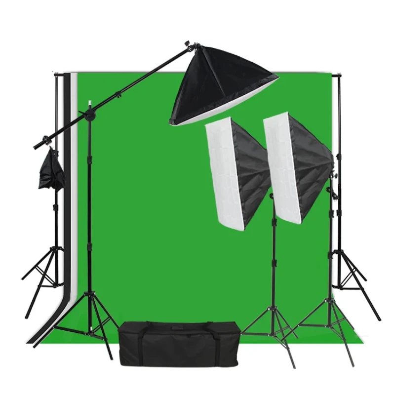 

Hot Sale Customizable Photographic Equipment Softbox Light Kit With Backdrops for photo studio video