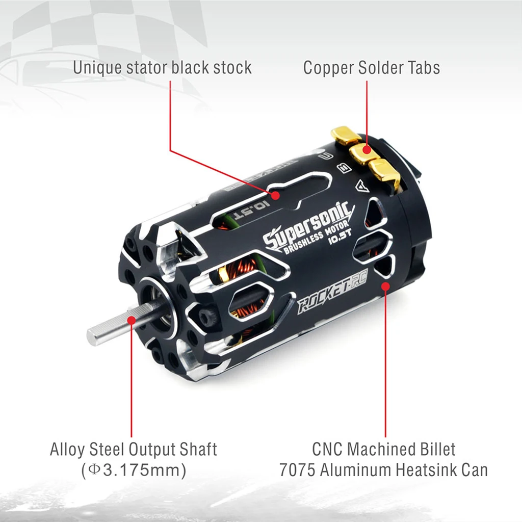 Surpass Hobby Rocket-RC Supersonic 380/390 8.5T 10.5T 13.5T 17.5T Brushless Sensored Motor suit per 80A ESC per 1/12 1/14 RC Car