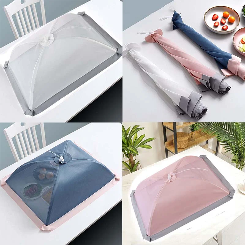 Foldable Food Mesh Cover Fly Anti Mosquito Pop-Up Food Cover Umbrella Meal Vegetable Fruit Breathable Cover Kitchen Accessories