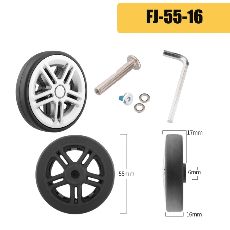 For American Tourister Silver Suitcase Replacement Screw-On Wheels Luggage Accessories 55mm Axle Spinner Wheel Repair