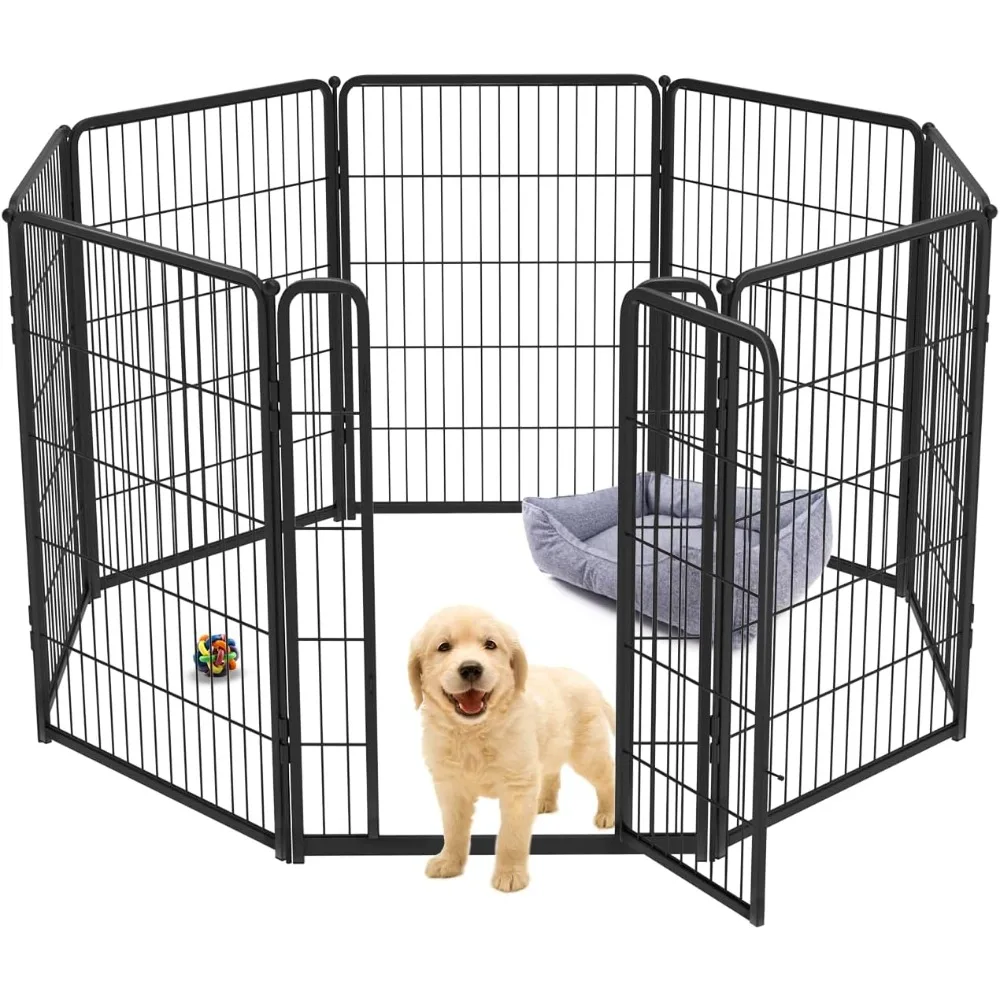 

Indoor Dog Playpen - Stress-Free and Safe Play, 40 Inch 8 Panels, Black│Patented