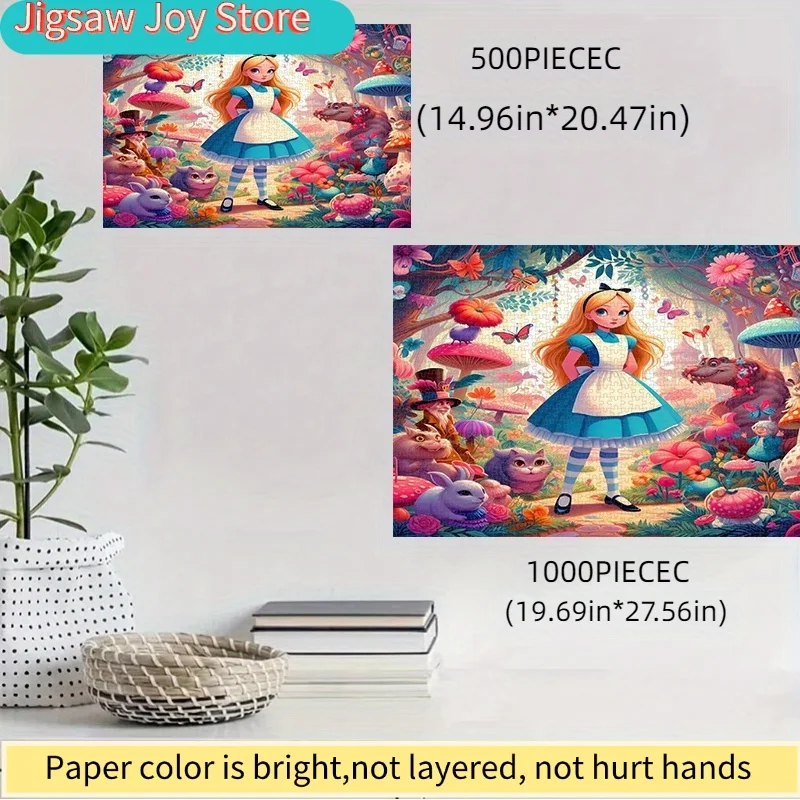 

500/Disney Jigsaw Puzzle, Paper Puzzle, Scene from Alice in Wonderland'S Magical Garden, Suitable for Adults, Perfect for Lei