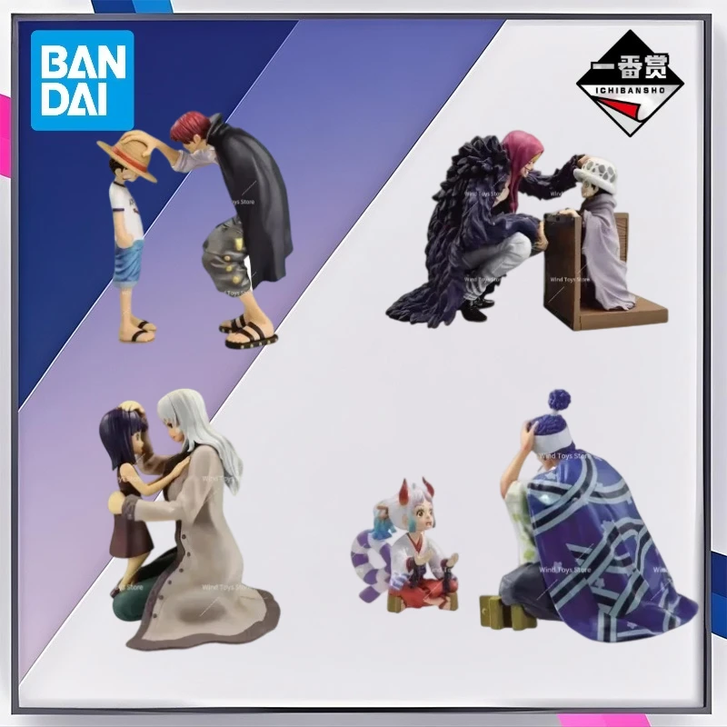 

Bandai Original One Piece Ichiban Kuji Shanks Straw Hat Luffy Law Corazon Robin Olvia Yamato Anime Figures Toys for Kids Gift
