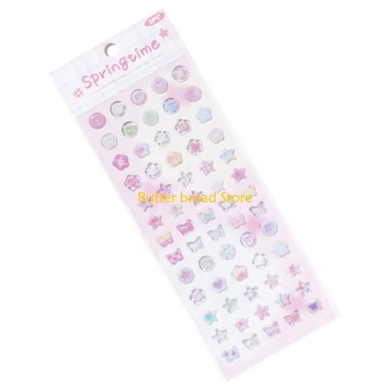 W89C Scrapbook Sticker Stationery Sticker Star Sticker Epoxy Decorative Sticker Journal Sticker for Kids Girls Boys