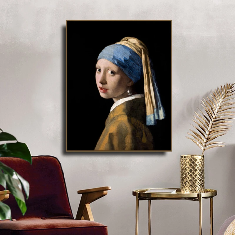 1pc frameless Canvas Painting 1pc frameless Canvas painting Girl with a Pearl Earring by Johannes Vermeer Gallery Wall Art Canva