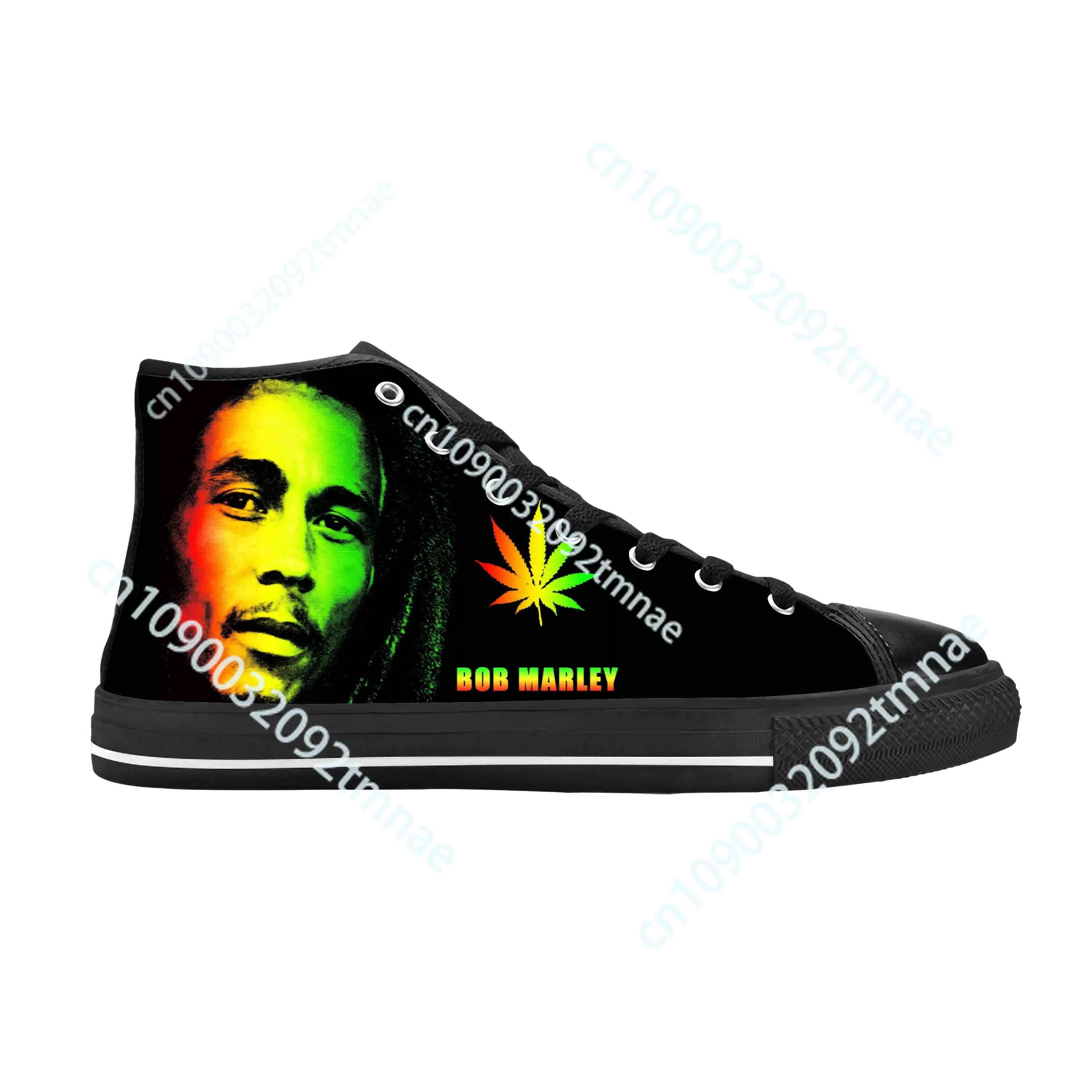 

Legend Bob Marley Reggae Rasta Music Rock High Top Sneakers Mens Womens Teenager Canvas Sneaker Casual Couple Shoes Custom Shoe