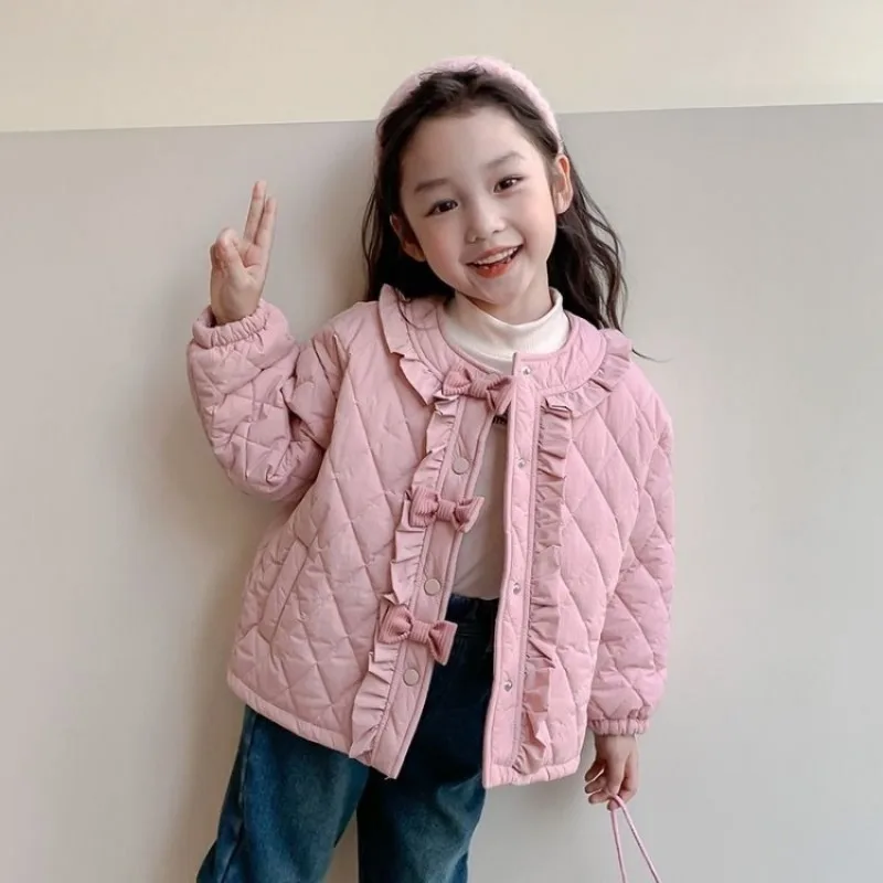 2025年新作-女の子-秋冬-暖かい綿入りコート-ベビー-キッズ-初冬-キルティングジャケット