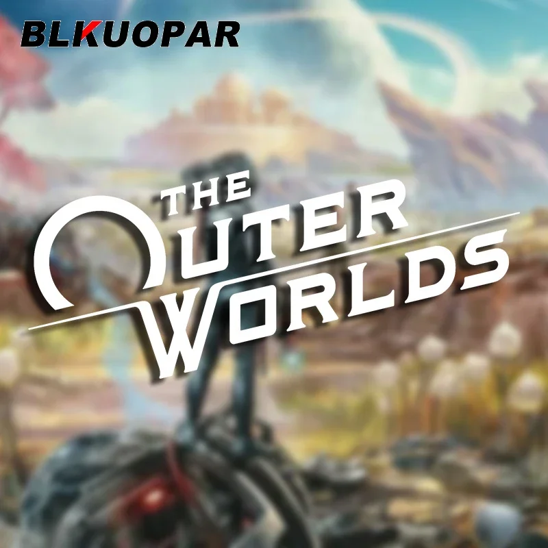 BLKUOPAR The Outer Worlds Game Logo Car Stickers Space Theme Laser Decal Waterproof Die Cut Bumper Windows Car Accessories