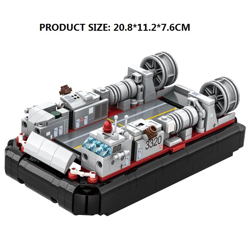 413 Uds. Tipo 726 LCAC bloques de construcción artesanales modelo militar juguetes para niños portaequipajes de buques de guerra adornos de crucero juguete de ensamblaje de partículas pequeñas