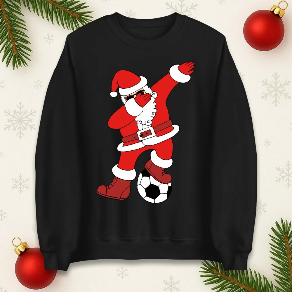 

Christmas Holiday Mens Sweatshirt Santa Football Graphic Funny Festive Winter Long Sleeve New Year Xmas Hoodies Women Hoodie