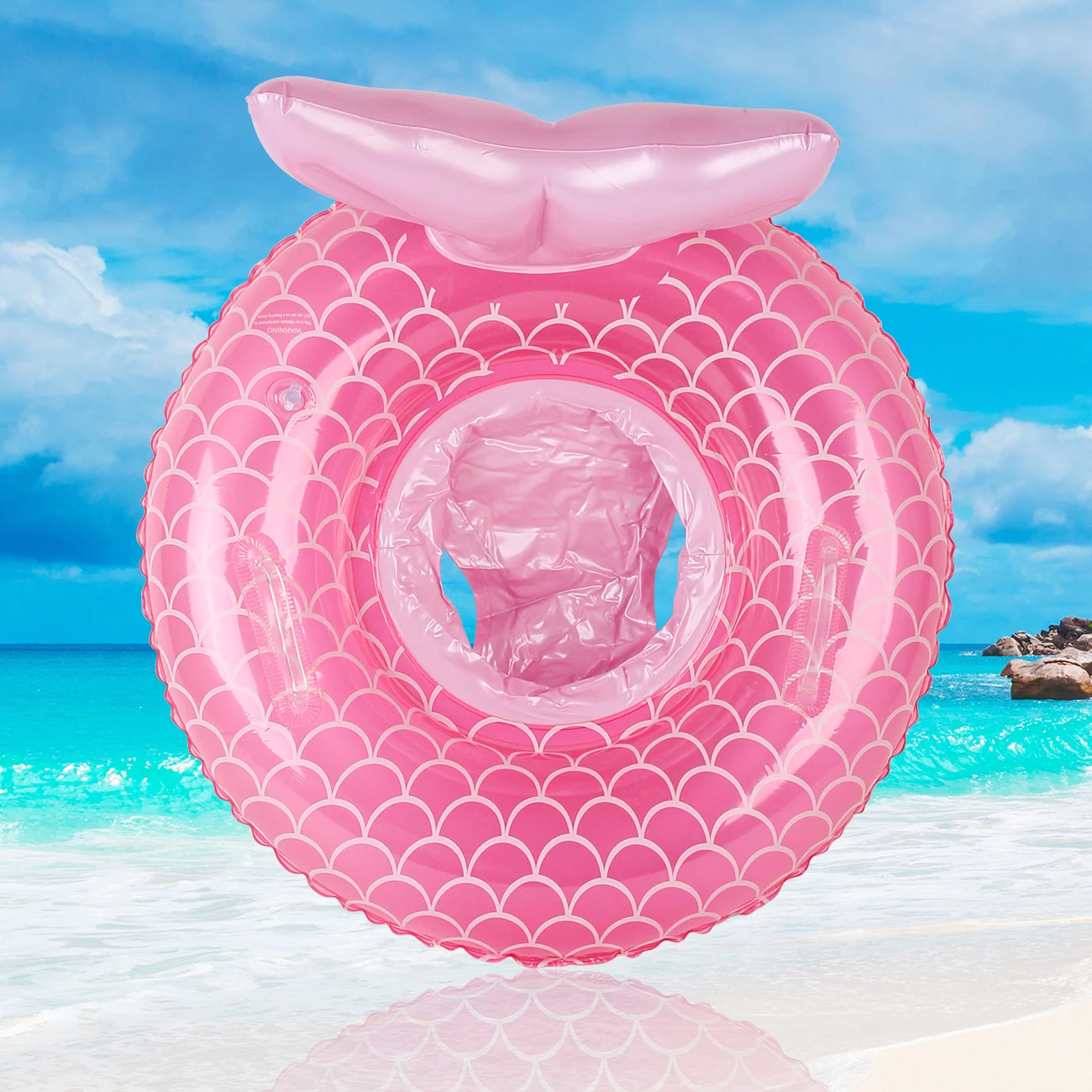 1PC マーメイドスイムフロートリング、スマートスイミングトレーナー、インフレータブルプールフロート、フローティングスイムリング、ビーチサマーエッセンシャル