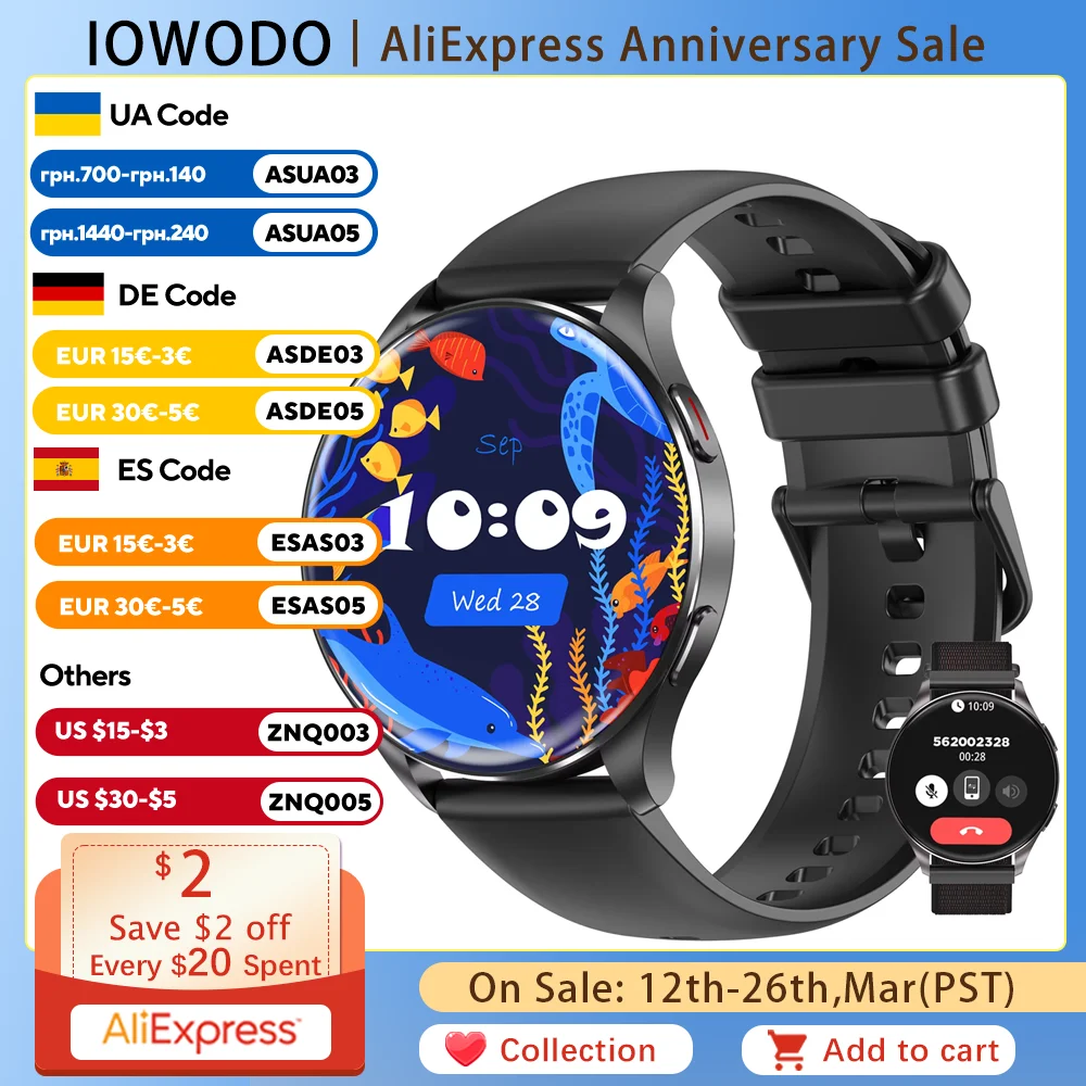 

Bluetooth X20 Smart Watch with Health Monitoring Fitness Tracking 1.43” HD AMOLED Screen Men Women Smartwatches for IOS Android