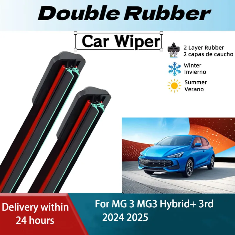 

LH Front Rear Windshield Wiper Blades For MG 3 MG3 Hybrid+ 3rd 2024 2025 Windscreen Essuie glace Limpiaparab Brush Accessories