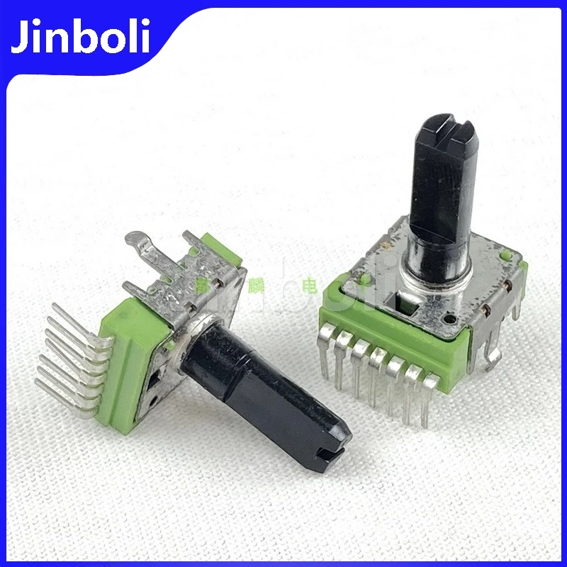 2PCS RK142 Single Row 7Pins Vertical Dual A50K Mixer Amplifier Volume Potentiometer D Shaft Length 18mm