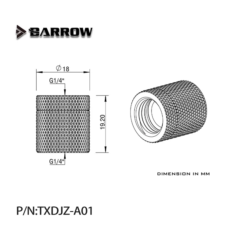

BARROW TXDJZ-A01, G1/4 ''мама-мама поворотный разъем F-F двойной шарнир черный/серебристый/белый аксессуары металлический фитинг