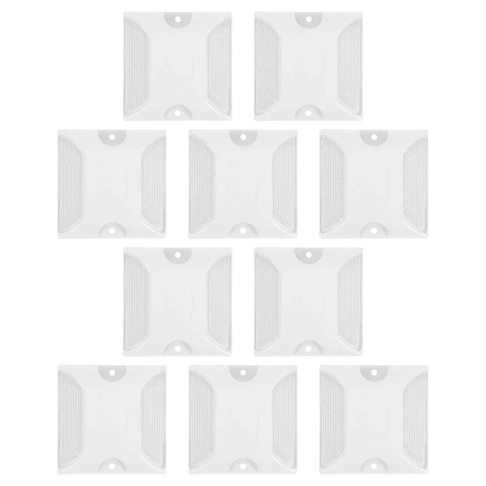 10Pcs Reflective Driveway Markers 4x4 High-Visibility Safety Reflectors for Pavement Freeway Garage Crosswalk Plastic Asphalt