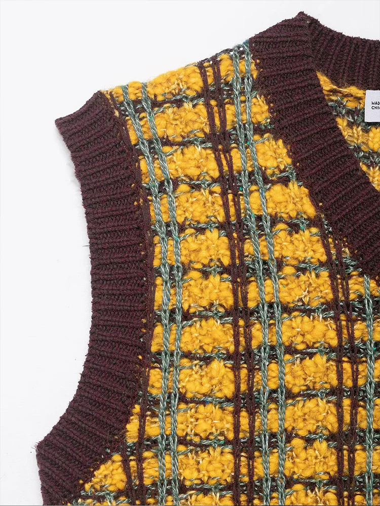 Chaleco de punto texturizado con cuello en V, versátil, elegante, sencillo, a la moda, estilo europeo, para mujer