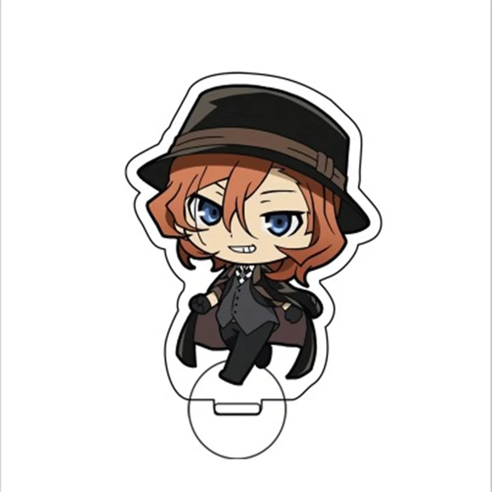 Pannello acrilico Ornamenti Acrilico Stand Doll BSD Dazai Osamu Nakahara Chuuya Anime Figura Modello Piastra Desktop Decorare Regali di Natale