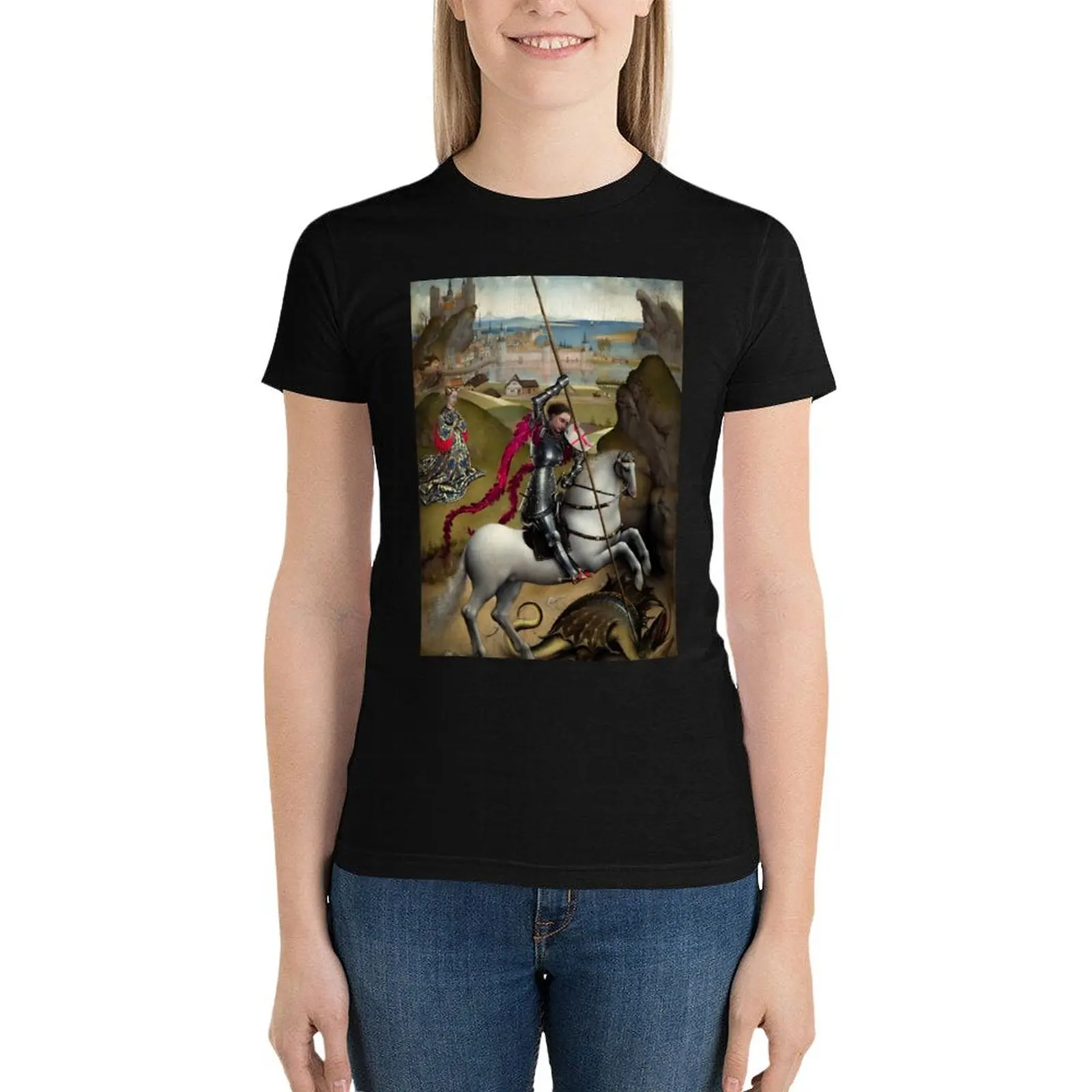 Saint George and the Dragon - Rogier van der Weyden T-Shirt graphics hippie clothes shirts graphic tees tops Women