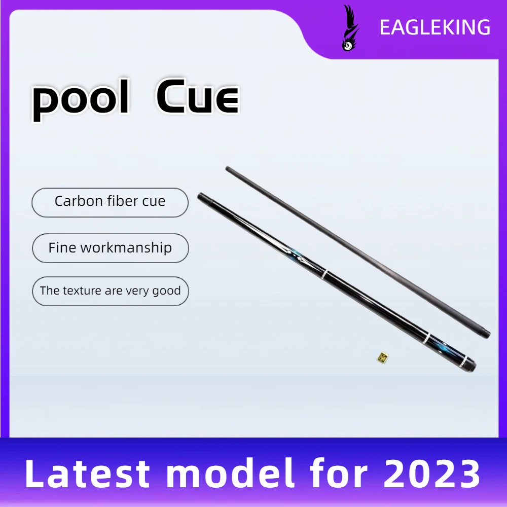 

2023 New Carbon Fiber Pool Cue 1/2 Split Cue 8-layer Pigskin Tech Wood Pool 12.4mm Tip Size Billiard Cue Carbon Fiber Shaft