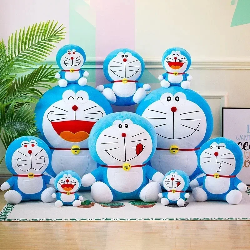 Doraemon Plüsch tier stehen bei mir kawaii niedlich ausgestopfte Plüsch puppe Cartoon Katze Tier Schlafs ofa Kissen Spielzeug Kinder Geschenk