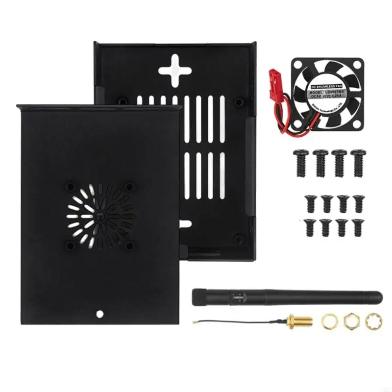 U55C Aluminum Enclosure Case With Cooling Fan Efficient Protective Box For Orange 5 Ensuring Device Safety Cooling