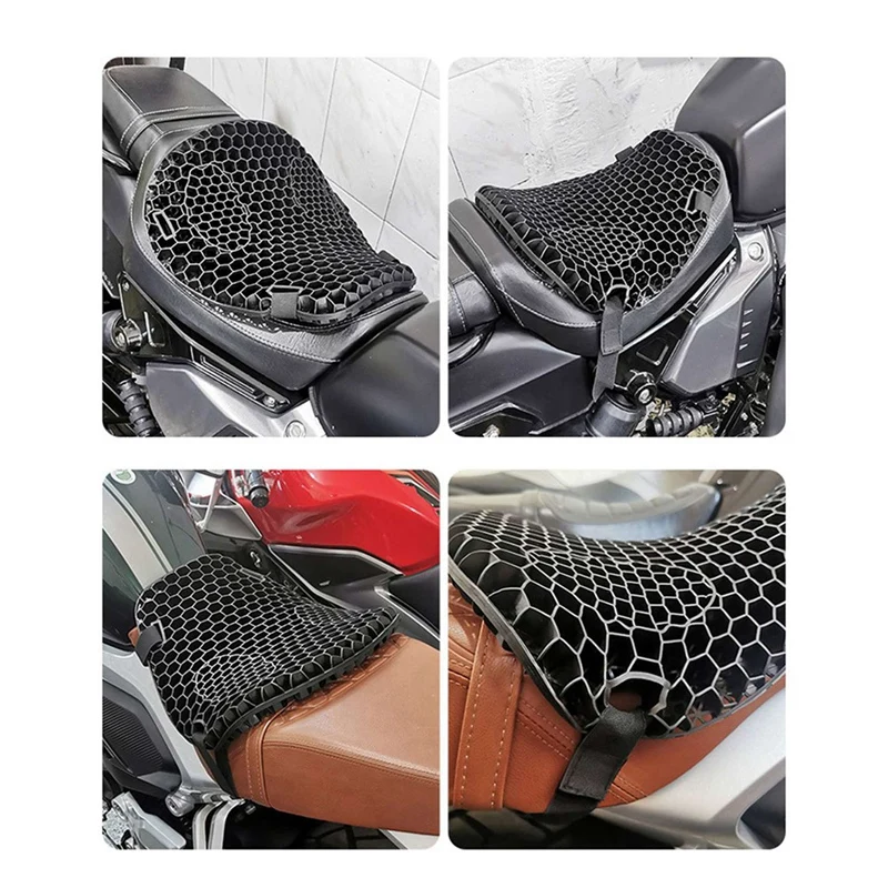 2X Motorcycle Honeycomb Style Universal Cushion Seat Shock Absorption Seat Accessories