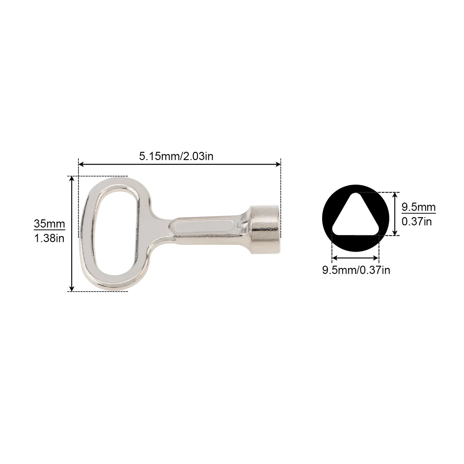 Multi-function Small Zinc Alloy Plumber Key Wrench Triangle Port for Electric Control Cabinet / Tap Water Valve / Elevator Door