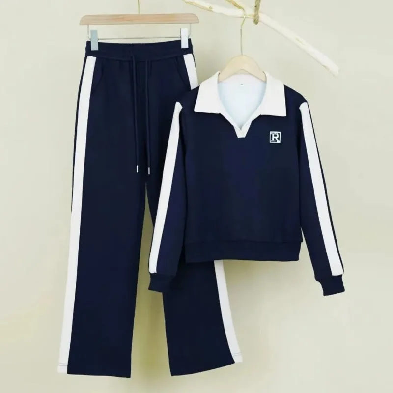 Fashionable Women's 2025 Autumn New Style Age-reducing Slimming Casual Sports Two-piece Suit