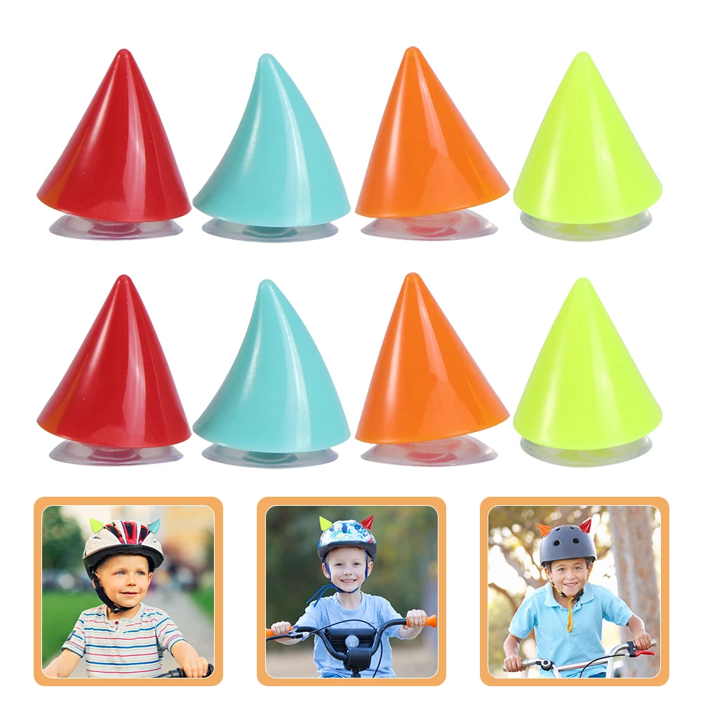

8 pcs Motorcycle Decoration Plastic Horns Suction Cups Horn Headwear Bike Bicycle Snowboard Safety