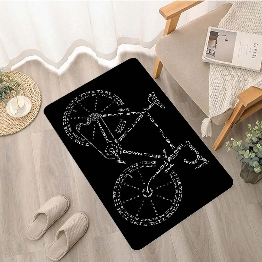 Bicycle Amazing Anatomy Mountain Bike Rug Bathroom Decor Carpet Non-Slip For Living Room Kitchen Bath Mats Doormat Top Quality