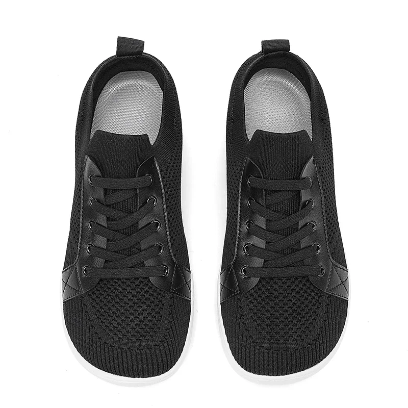 Simple Wide Footed Men's and Women Universal Mesh Breathable Sports Shoes Lightweight Soft Sole Zero Drop Sole Casual Flat Shoes
