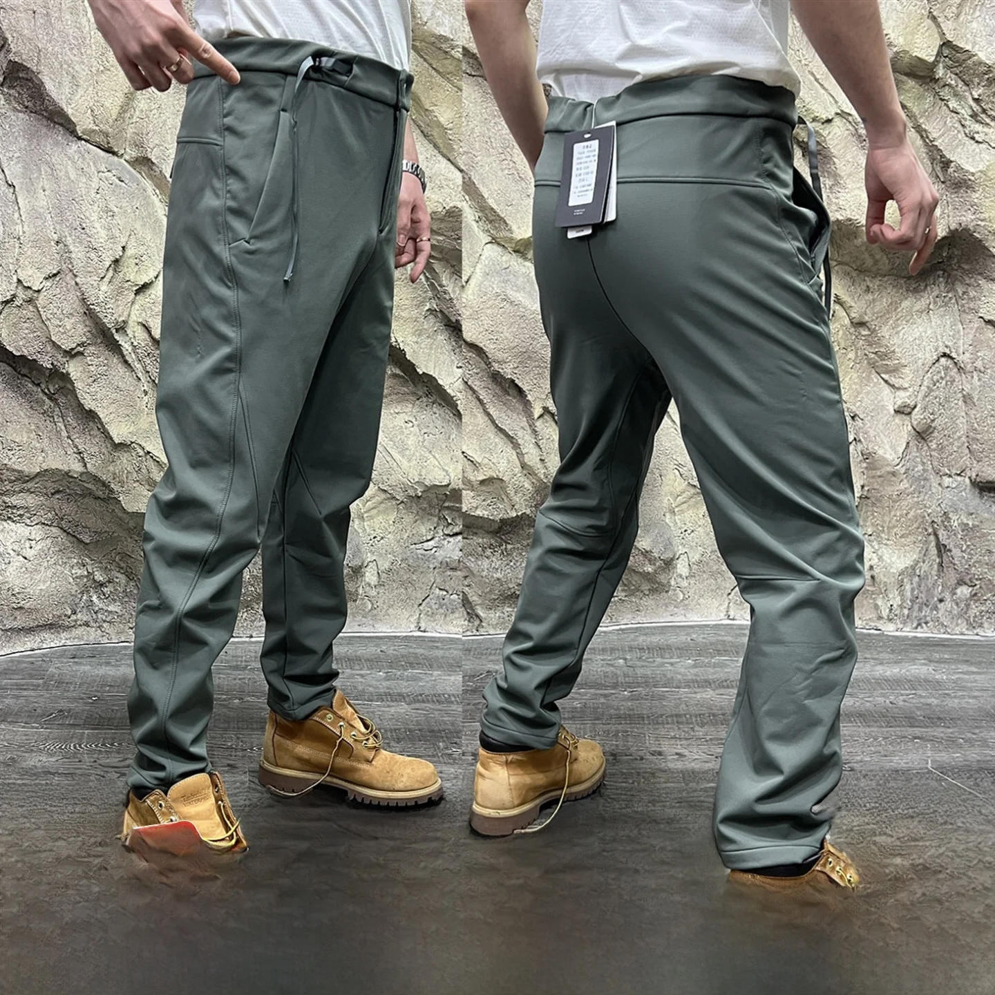 

Уличные мужские водонепроницаемые мягкие брюки на подкладке, теплые брюки с прямыми штанинами на осень-зиму, повседневная мода