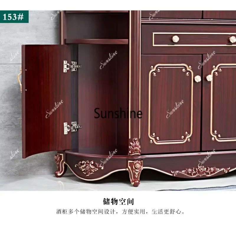 Y.European style luxury living room wall glass door display TV side decoration cabinet