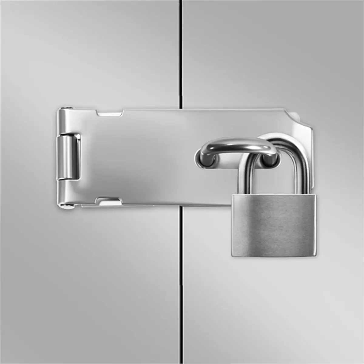 A89X 10 PCS Stainless Steel Padlock Hasp Latch, Heavy Duty Security Hasp with Mounting Screws for Doors and Cabinets