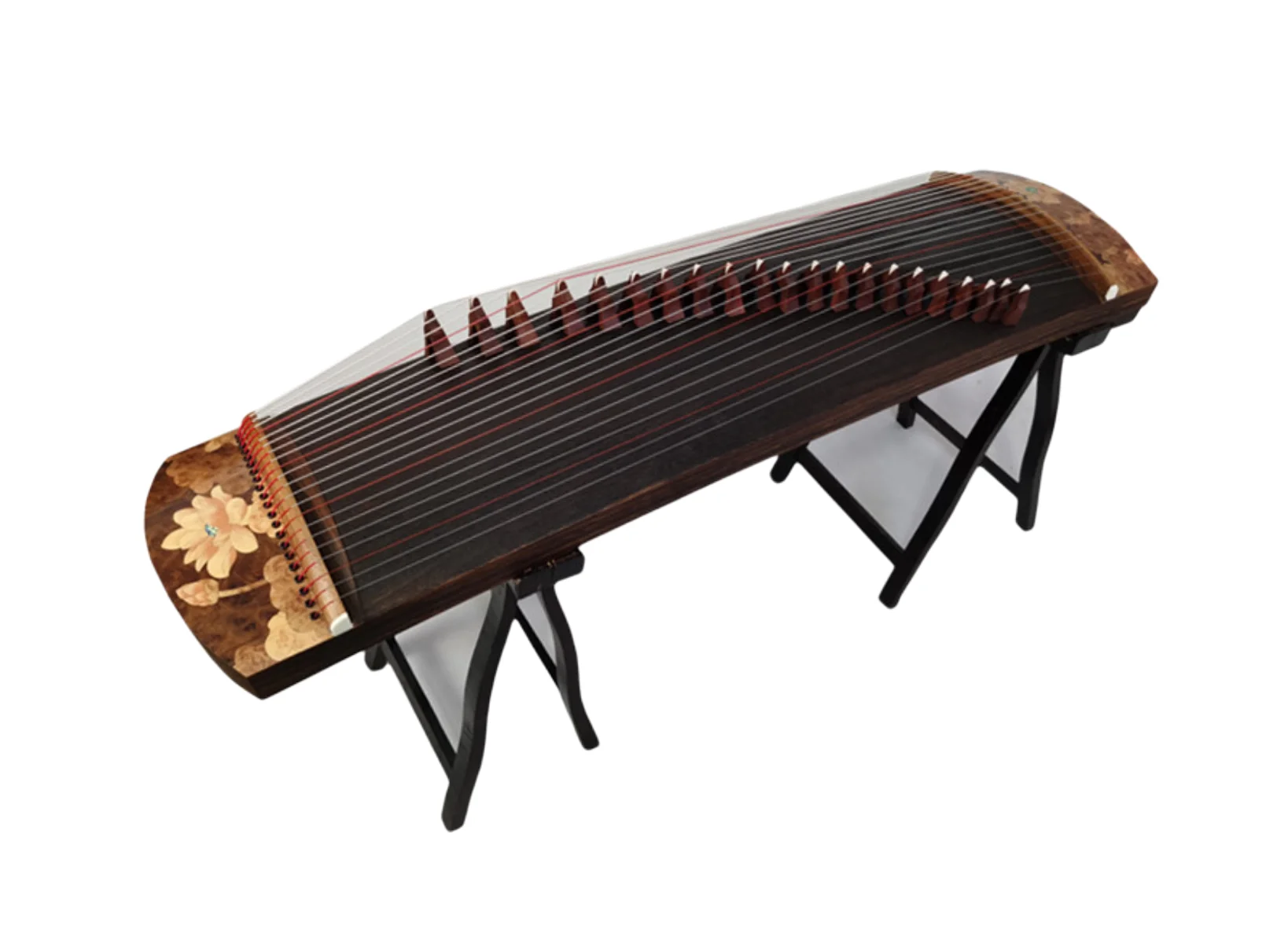 Portable Guzheng 125cm 21 strings hibiscus illustration Chinese zither