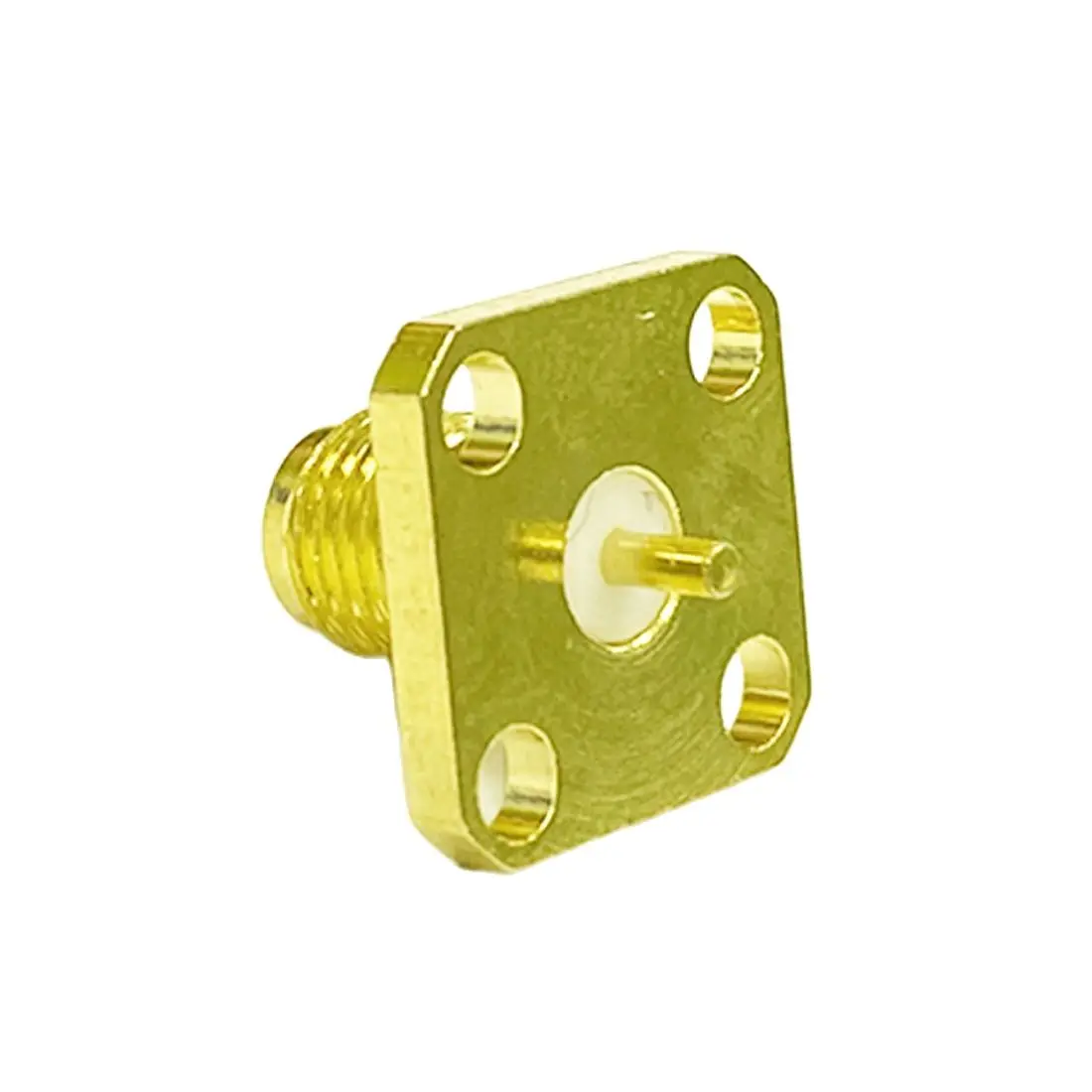 1pc SMA Female Jack RF Coax Connector Solder Post 4-hole Panel Mount Chassis Flange Goldplated Welding 50 Ohm New Wholesale