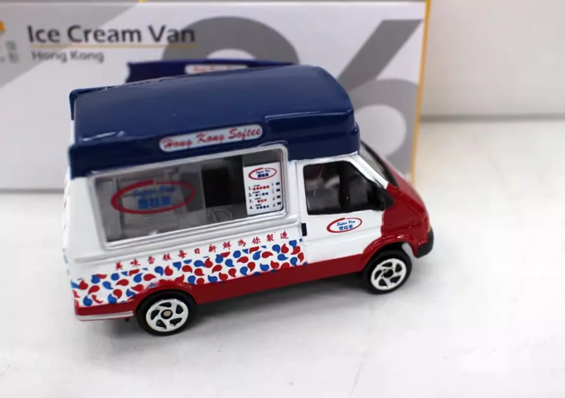 Tiny Diecast 1/64 Scale ICE CREAM VAN Car Model Alloy ICE CREAM Hong Kong Ice Cream Truck Car Model Play Vehicles Toys for Boys