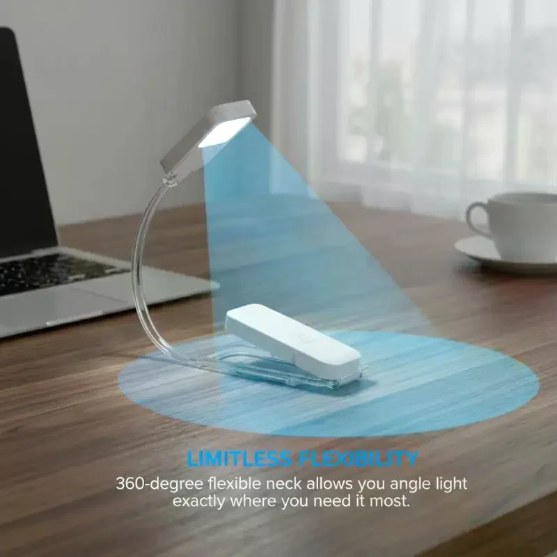 

Светодиодный USB-светильник для чтения, перезаряжаемый, с защитой для глаз, портативный, на прищепке, настольный светильник, ночник, светильник-закладка